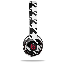 WraptorSkinz Skin Compatible with Beats Solo 4, Solo 3 and Solo 2 Wireless Headphones - Houndstooth White - Decal Vinyl Wrap (Headphones NOT Included)