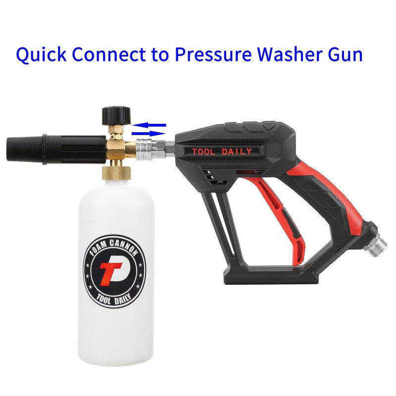 Tool Daily Short Pressure Washer Gun With Foam Cannon, 1/4