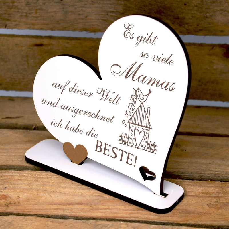 Decorative Stand Heart Saying "Beste Mama der Welt" Sign 15