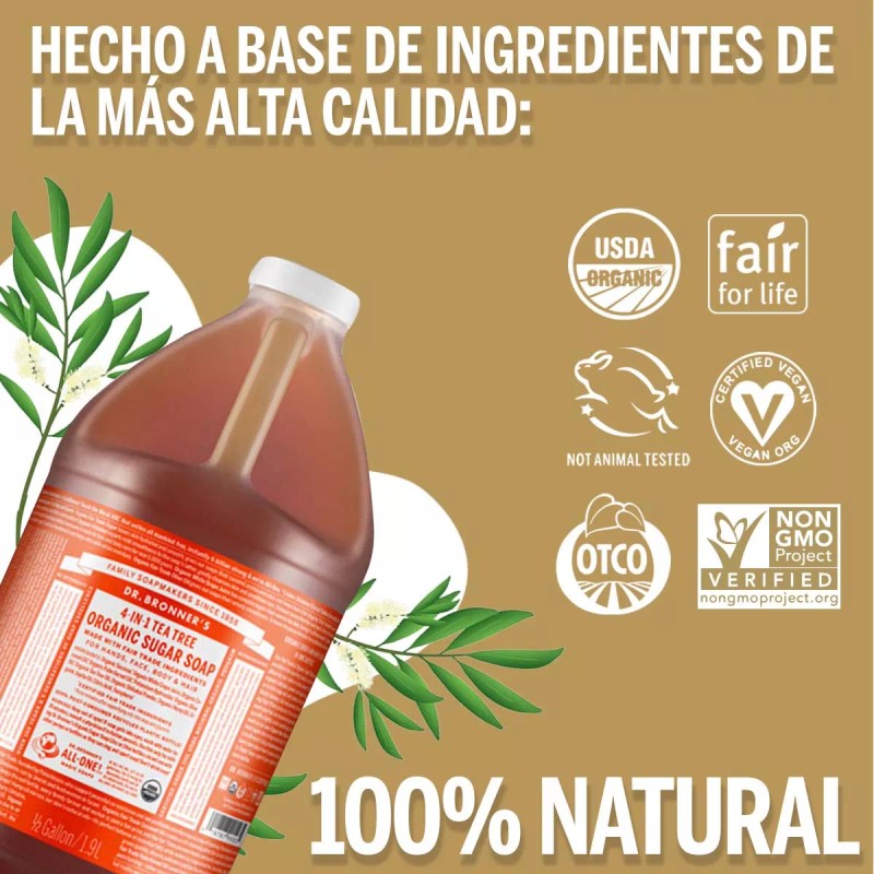 Dr Bronners Jabón Biodegradable Dr Bronner´s 4 En 1 Arbol