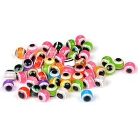 OriGlam 100pcs Soft Lure Fisheye Bead Bean Artificial Lure Eyes Fishing Lure Eyes, Fly Tying Making Artificial Eyes 3D Fish Lure Eyes Holographic Lure Eyes DIY