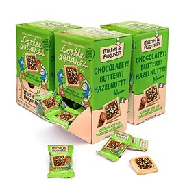 Michel et Augustin Gourmet Butter Cookie Squares | Chocolate and Toasted Hazelnuts Shortbread Cookies | Individually Wrapped European Cookies | 3 Changemaker Boxes | 40 French Shortbread Bulk Cookies per Box | Kosher