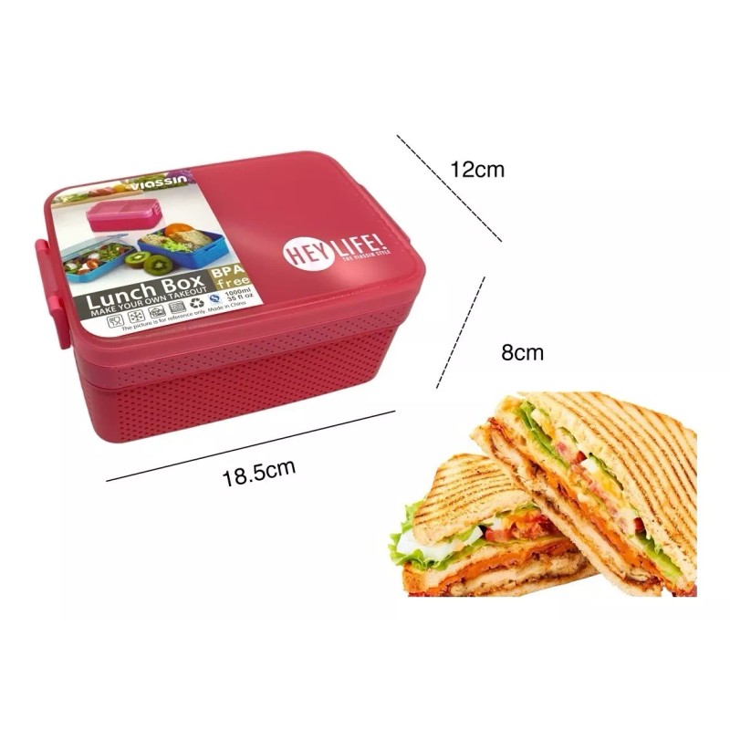 24x7 Box Lunch Niveles Topper C/compartimentos Lonchera Cuchara