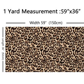 Feelyou Cheetah Upholstery Fabric for Chairs, Leopard Print Wild Animal Printed Fabric by The Yard, Animal Print Safari Decorative Fabric for Upholstery and Home DIY Projects, 1 Yard,Brown Black