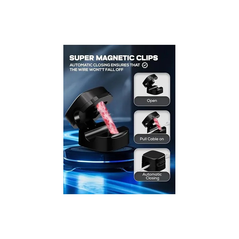 Organizador De Cables Con Clips Magnéticos Para Escritorio Y