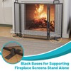 Base Stands for Glass Fireplace Screen, Black Bases for Supporting
