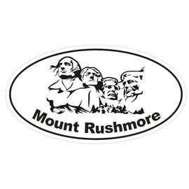 Generic Mount Rushmore Oval Bumper Sticker D1697 Euro Oval