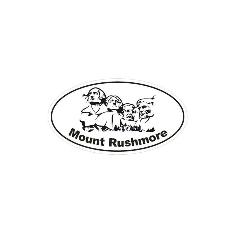 Generic Mount Rushmore Oval Bumper Sticker D1697 Euro Oval