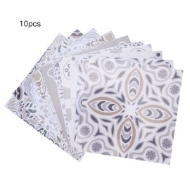 10pcs Self adhesive PVC Tile Floor Stickers Bathroom Kitchen Wall Stair Floor Tile Sticker 1#