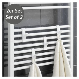 Wenko 4468160100 Hook for Towel Heaters Plastic Set of 2 / 2.5 x 10.5 x 7 cm White
