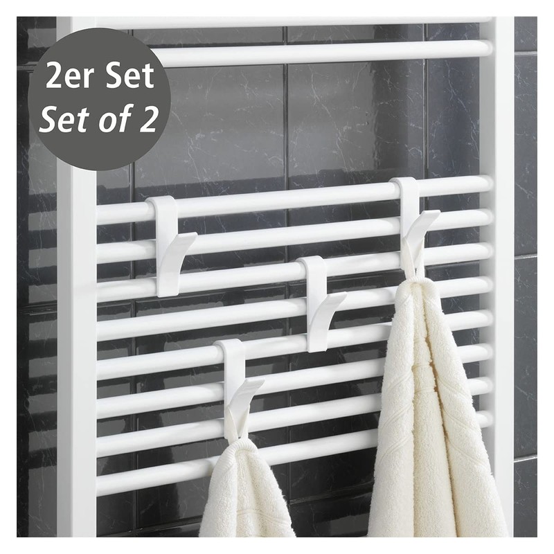 Wenko 4468160100 Hook for Towel Heaters Plastic Set of 2
