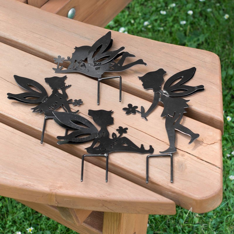 ProdBuy_Ltd Set of 4 Metal Fairy Garden Silhouette Stakes