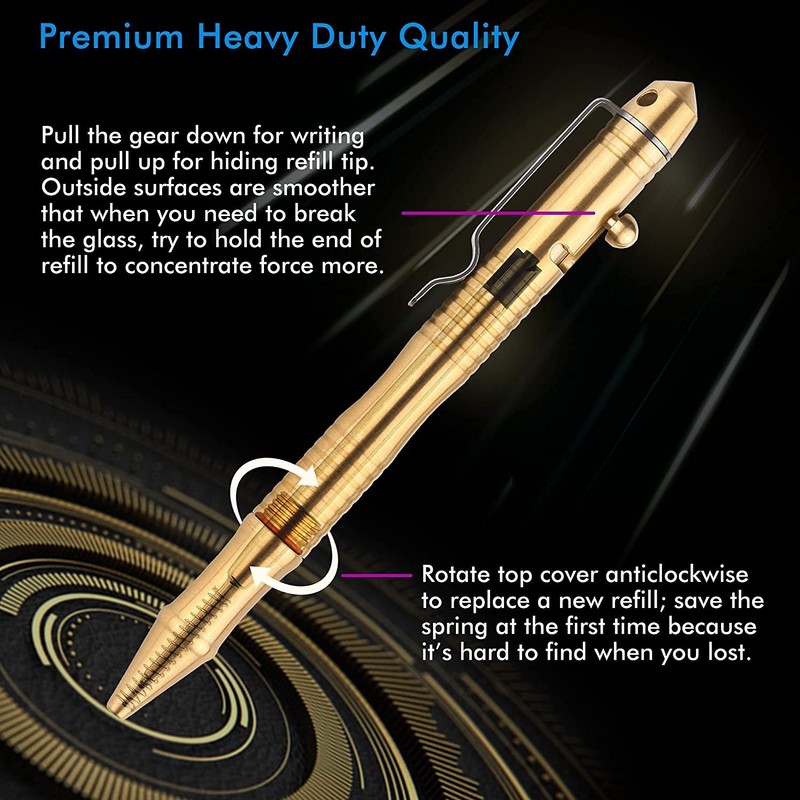 SMOOTHERPRO Solid Brass Bolt Action Pen Heavy Duty for Tremor