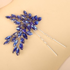 BERYUAN Bridal Teardrop Rhinestone Hair Pins Crystal Rhinestone Hair Accessories Rhinestone Bridal Hair Clips Pins Silver Gold Wedding Headpiece for Brides Bridesmaid (blue)