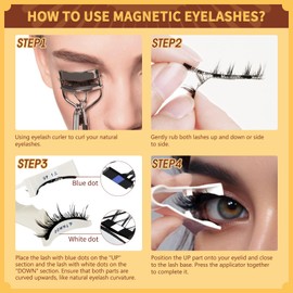 QUEWEL Magnetic Eyelashes Natural Look, 2pairs Magnetic Lashes without Eyeliner, Reusable Magnetic Eyelashes kit Magnetic Half Lashes with Applicator, Eyelashes Magnetic Easy to Use(Mag-Style A)