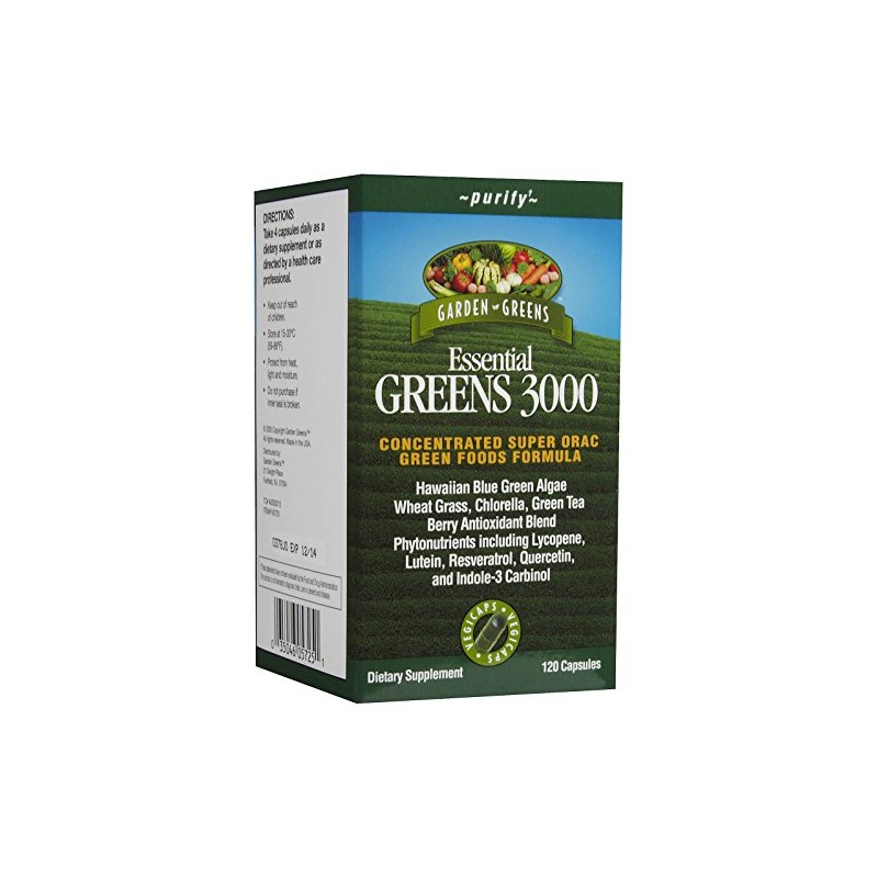 Garden Greens Essential Greens 3000 Veggie Caps, 120 ct