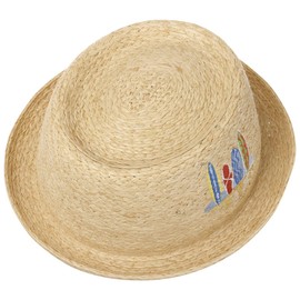 Stetson Surfboards Pork Pie Straw Hat Summer Hat Sun Hat Beach Hat Raffia Hat Raffia Hat Women / Men - Summer Spring Summer - XL (60-61 cm) Natural, beige