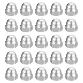 uxcell #8-32 Acorn Cap Nuts,50pcs - 304 Stainless Steel Hardware Nuts, Acorn Hex Cap Dome Head Nuts for Fasteners (Silver)