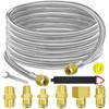 24 Feet High Pressure Braided Propane Hose Extension with Conversion
