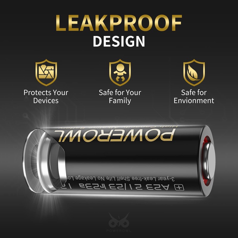 POWEROWL High Capacity A23 Batteries 6 Pack, Premium Alkaline 21/23