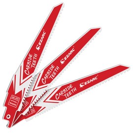 EZARC Carbide Reciprocating Saw Blades R669HM Endurance for Nail-Embedded Wood, Metal, Plastic and Tubing 6-Inch 6/9TPI, 3-Pack