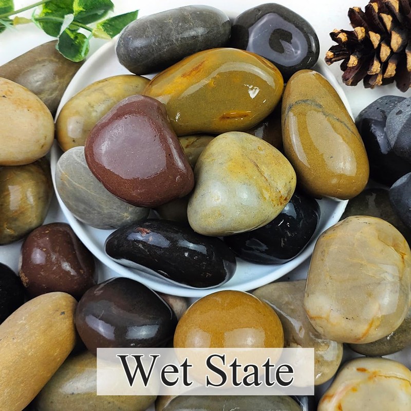 YISZM Natural River Rocks, Small Rocks for Plants Decorative Polished
