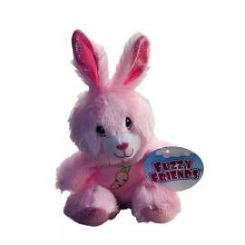 MTY International Fuzzy Friends Floppy Bunny Rabbit Plush 10" Soft Stuffed Animal W/Embr. Carrot.