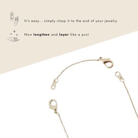 HONEYCAT Delicate Necklace Extender Set 2", 4", 6" or 1", 3", 5" in 18k Gold Plate, 18k Rose Gold Plate, or Silver | Minimalist, Delicate Jewelry, Metal