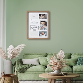 Prinz 5-Opening 16X20 Family Together Forever Wall Collage Picture Frame, Holds Four 4x6, One 5x7 Photos, Natural-White,Brown