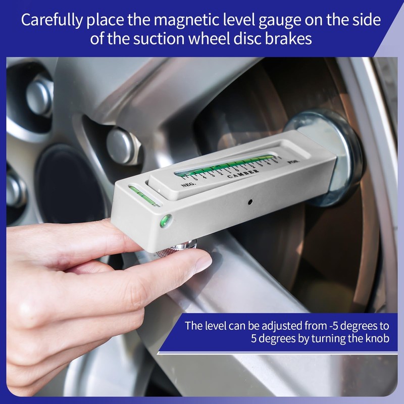 Ziopetru Adjustable Magnetic Gauge Tool, Wheel Camber, Caster Pillar and
