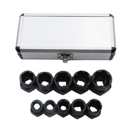 10 Pcs Bolt Extractor Set Strong Grip Chrome Vanadium Steel High Strength Black Bolt Nut Extractor Removal Tool