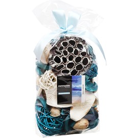 Qingbei Rina Blue Pot pourri Bags, Ocean Scent Potpourri Dried Flower, Spring Decorative Bowl Vase Filler,Party Wedding Table Decor (280g)