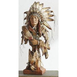 BLACK FOREST DECOR Chief with Headdress Sculpture