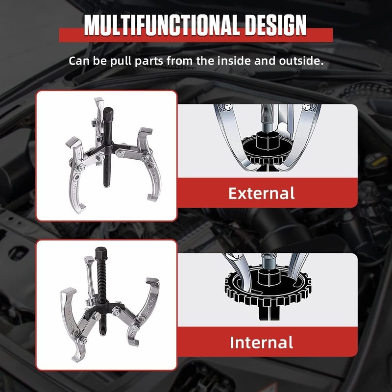Angchun Gear Puller Set, 3" 4" 6" 8" Bearing Puller