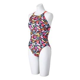 [ミズノ] 水泳 ワンピース水着 エクサースーツ ミディアムカット レディース ブラック/ピンク S