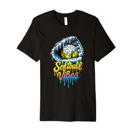 Ice Cream Drip Softball Stuff Softball Drip Softball Vibes Premium T-Shirt