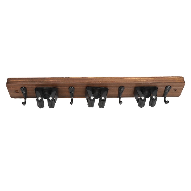 2pcs Mop Broom Holder 3 Positions 4 Hooks Wall Mount