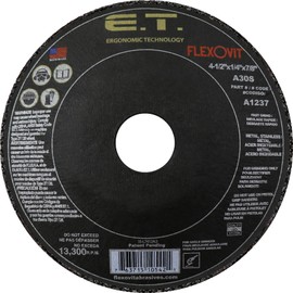 Flexovit® 4-1/2" X 1/4" X 7/8" ET® Ergonomic Technology 30 Grit Aluminum Oxide Grain Reinforced Saucer Shape Depressed Center Grinding Wheel (A1237S Box Qty 1)