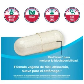Glicinato de Magnesio KAL Con BioPerine, 160 Cápsulas Vegetarianas de 350 mg