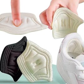 Set of 2 Heel Pads for Shoes - Blister Protection, Anti-Slip Cushion for Sneakers (Adjusts Size for New/Loose Shoes) Black 14ea