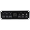 6 Gang Toggle Rocker Switch Panel Colorful LED Voltmeter for