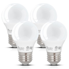 Simba Lighting LED A15 ETL Listed Light Bulbs (4-Pack) 7W 60W Replacement for Appliances, Refrigerators, Ceiling Fans, 120V, E26 Standard Medium Base, Frosted Cover, Not Dimmable, 3000K Soft White