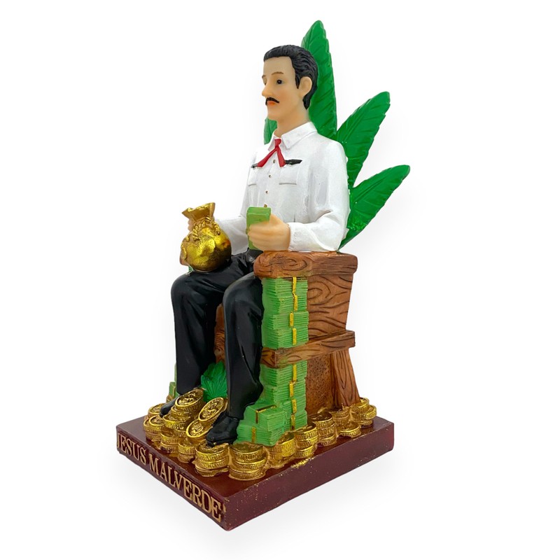 GCK 10 Inch Statue Bust of Jesus Malverde Sinaloa Figurine