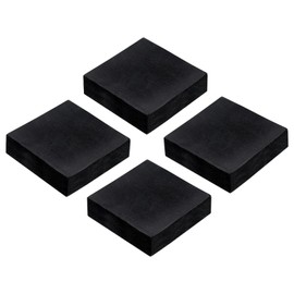 QUARKZMAN Pack of 4 Rubber Vibration Damper Hard Pads, 50 mm Square Vibration Insulation Mats, 15 mm Thick Non-Slip Rubber Blocks, Noise Dampening for HVAC Compressor Air Conditioning