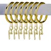 50 Pack Brass Curtain Rings and Curtain Hooks,30mm Internal Diameter,for Curtain Accessories Bag Hook Metal Curtain Hook-Gold