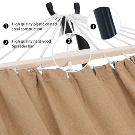 OUTDOOR WIND 2 Person Adjustable Hammock with 10FT Heavy Duty Steel Stand and Spreader Bars, 550lbs Capacity,Included Portable Carrying Case for Indoor Outdoor