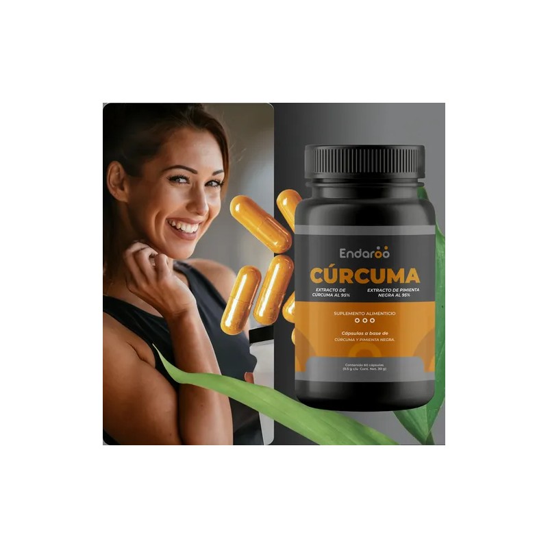 Turmeric Cúrcuma 95% + Pimienta Negra, 60 Cáps Suplemento