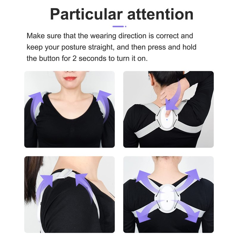 Smart Posture Corrector, Upper Back Brace with Vibration Intelligent Posture