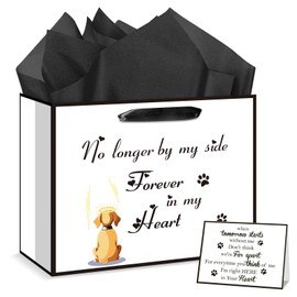 Dog Memorial Gift Bag for Loss of Dog Sympathy Wrapping Paper Bag with Tissue Paper Sympathy Cards for Loss of Dogs Pet Owner Lover Bereavement Condolence Funeral Memorial Service Remembrance Gifts