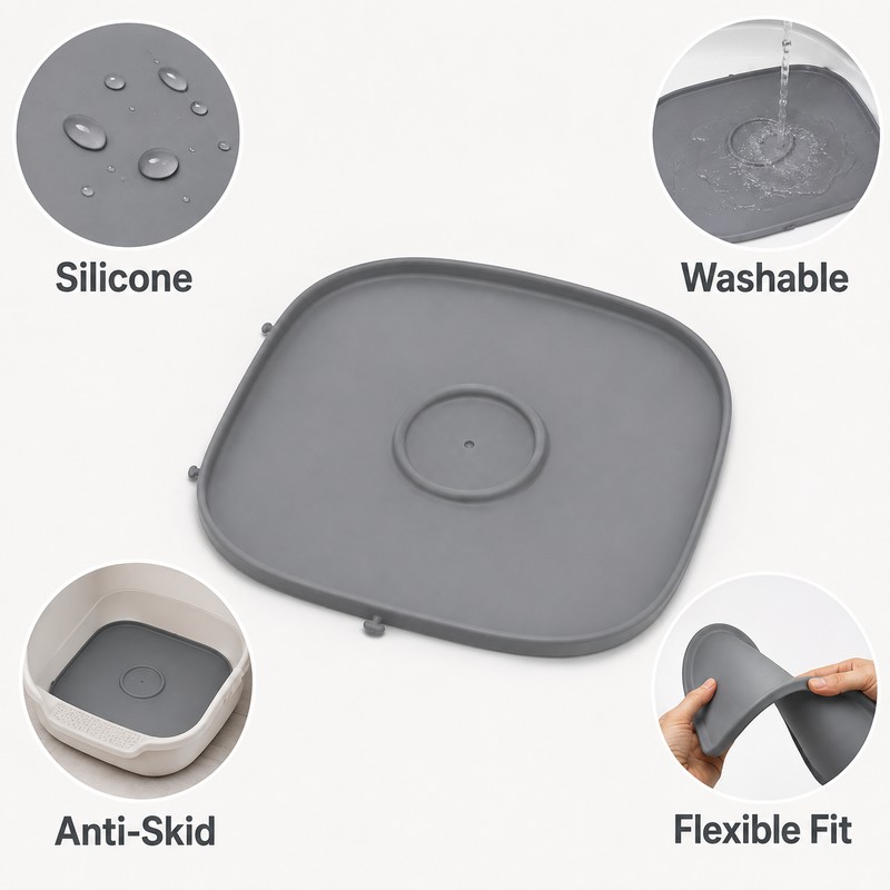 Silicone Litter Box Mat for Automatic Self-Cleaning Cat Litter Boxes